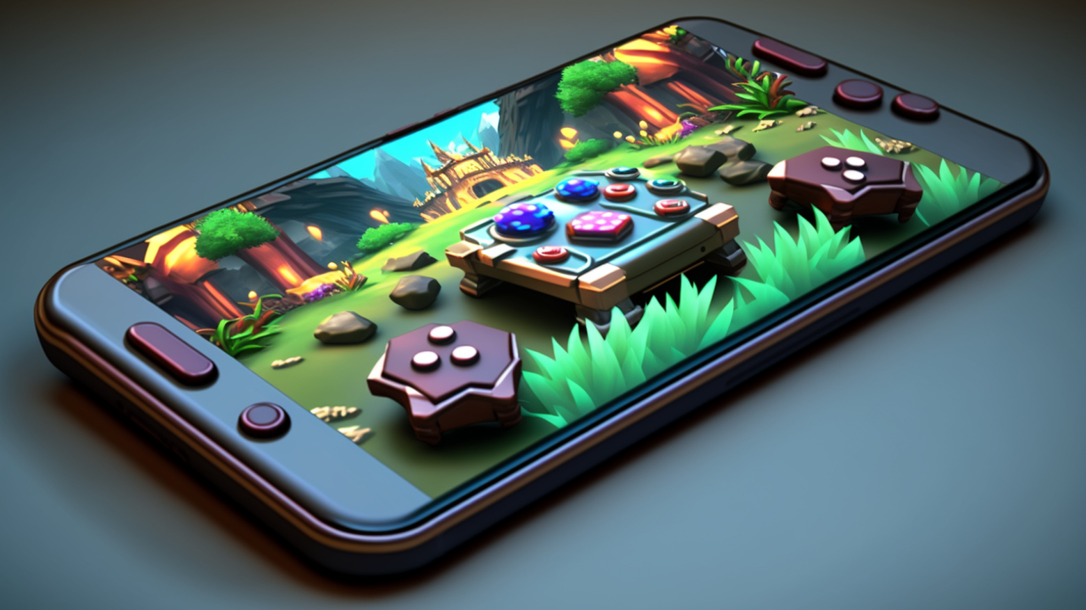 mobile gaming 3D render