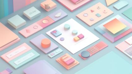 user interface webpage colorful pastel colours