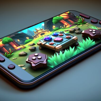 mobile gaming 3D render